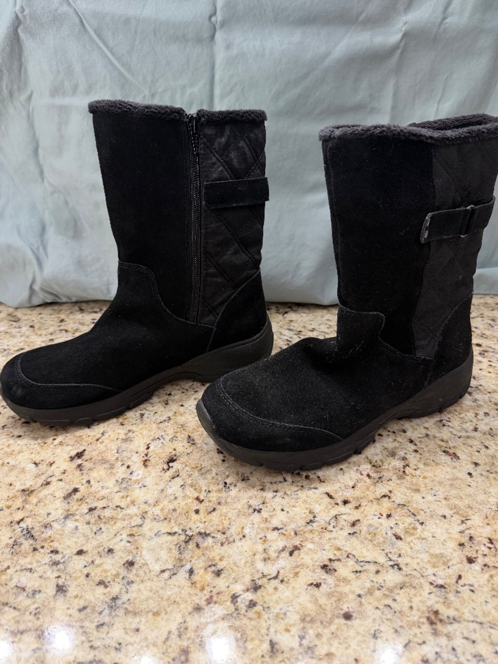Lands End suede & quilted boots